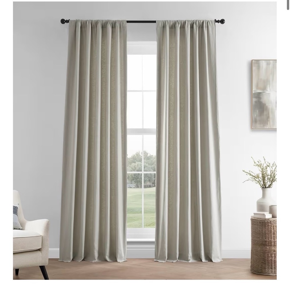French Linen Curtain 50 x 108 panel- Khaki
